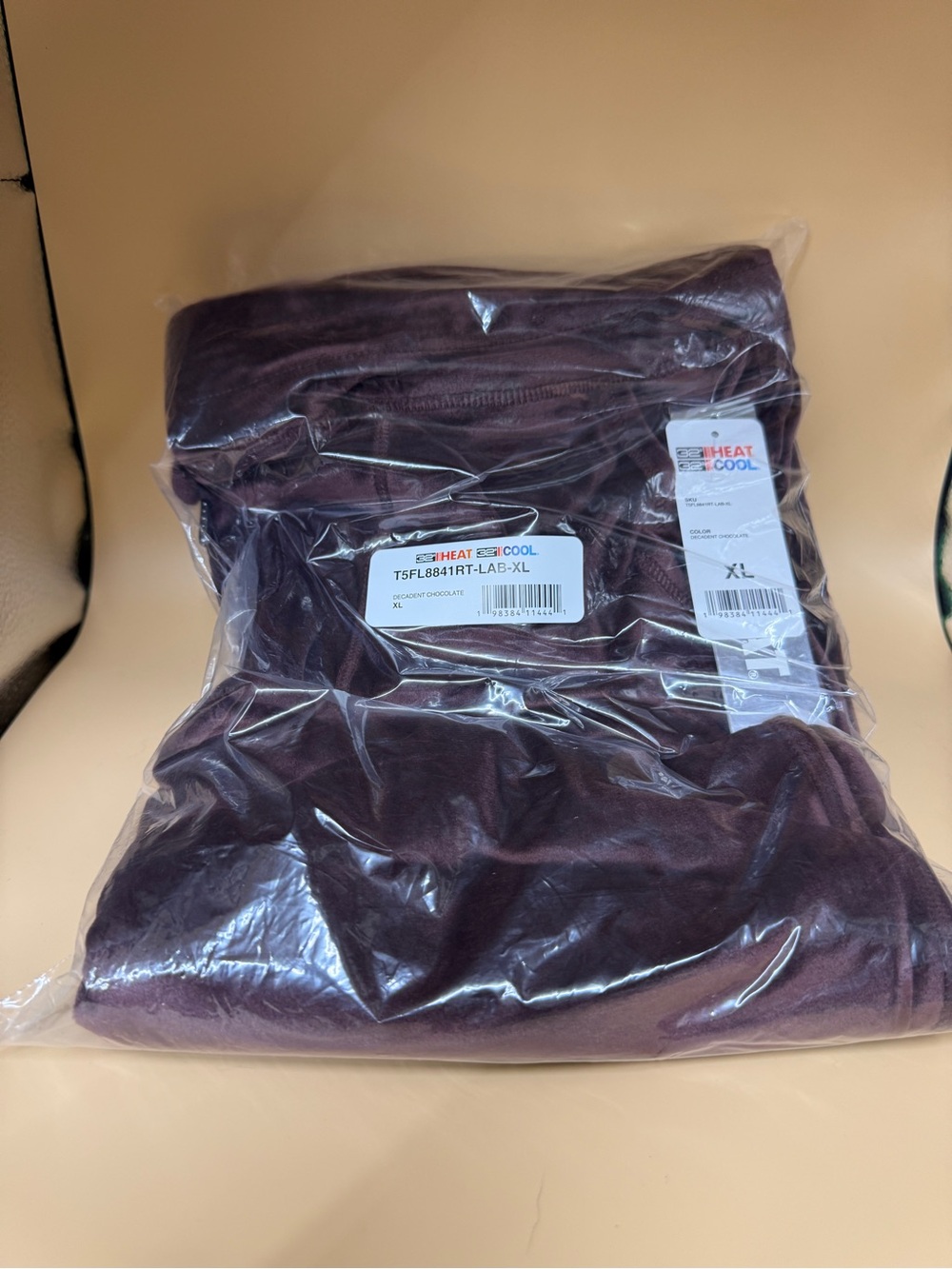 NWT 32 Degrees Heat Soft Velour Jogger Pants Decadent Chocolate XL